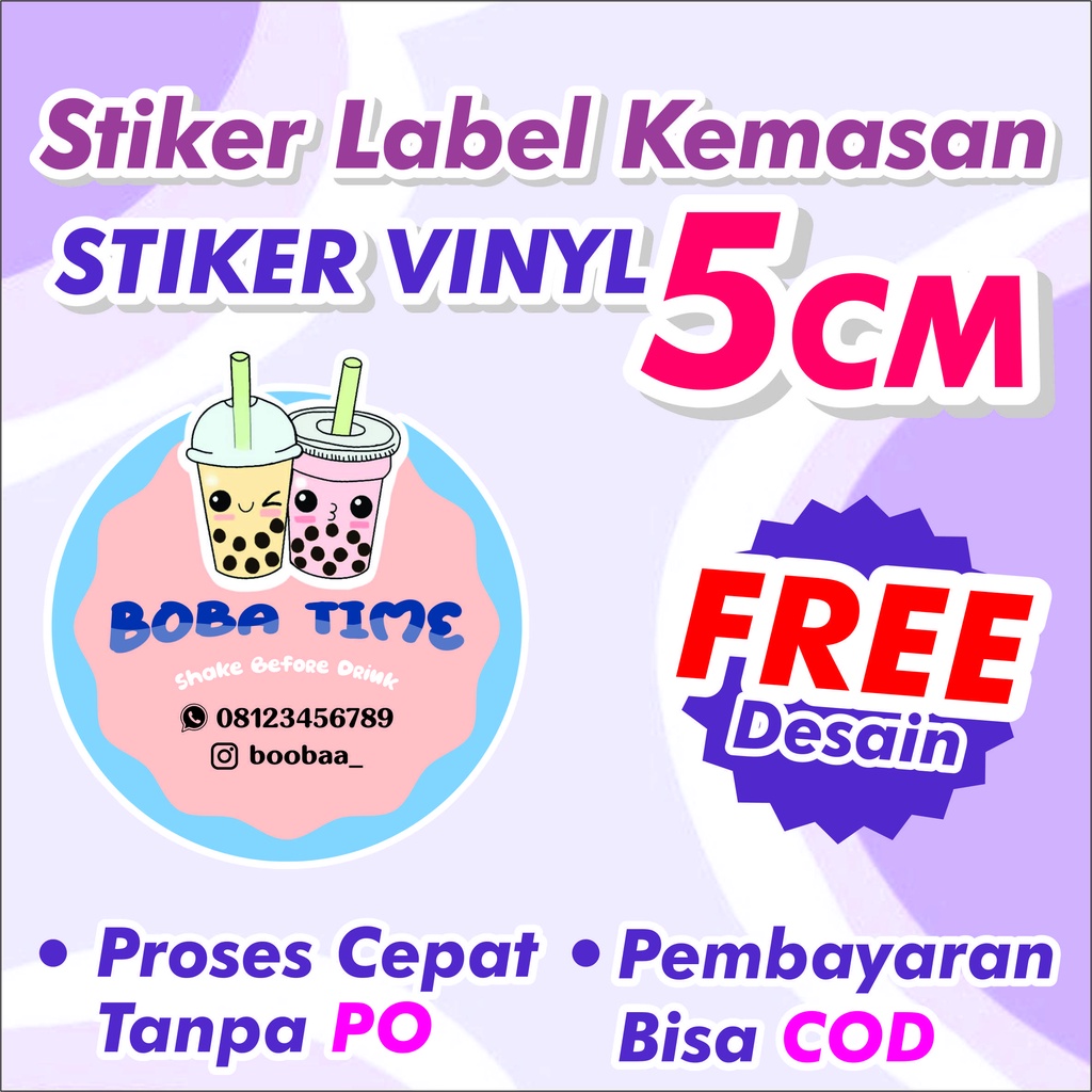 Jual Cetak Stiker Label Transparan Ukuran 5cm | Shopee Indonesia