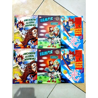 ( PROMO BUKU MURAH ORIGINAL ) BUKU KOMIK / KOMIK TEN TEN SERIES / KOMIK SAINS / KOMIK TEN ANAK / ANCAMAN GLOBAL WARMING / VAMPIR / BERSINARLAH CAHAYA HANJA