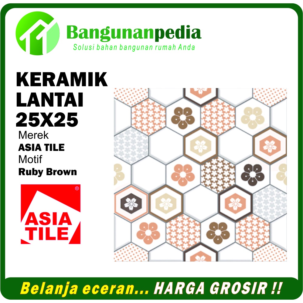 Jual Keramik Asia Tile Ruby 25x25 Kw 1 Harga Per Dus Shopee Indonesia