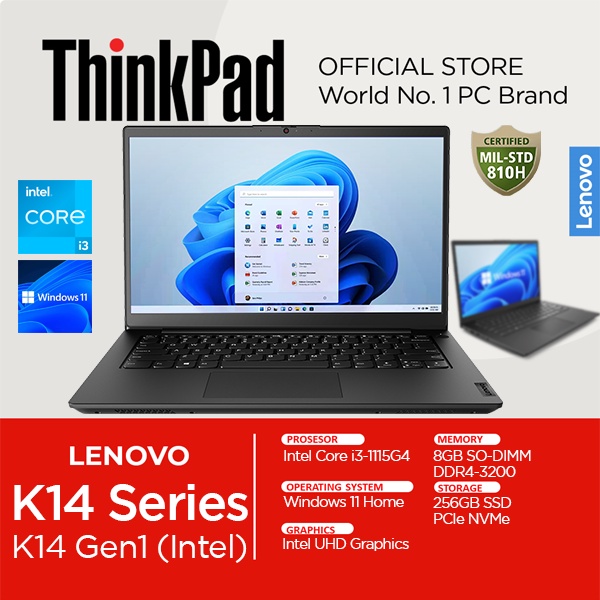 Jual Lenovo K14 Gen1 FHD Intel Core i3-1115G4 8GB RAM 25GB SSD Windows ...
