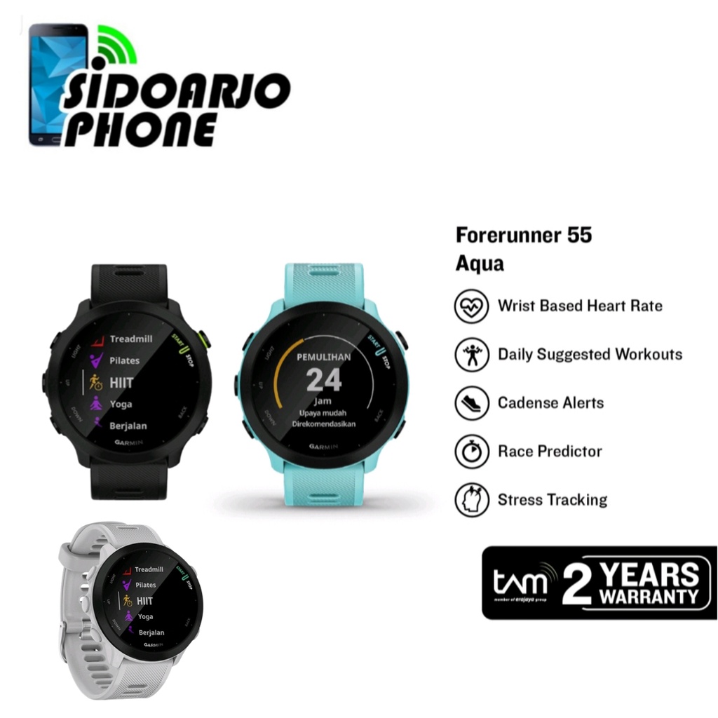 Jual Garmin Forerunner 55 GPS Garansi Resmi Tam 2 Tahun | Shopee Indonesia