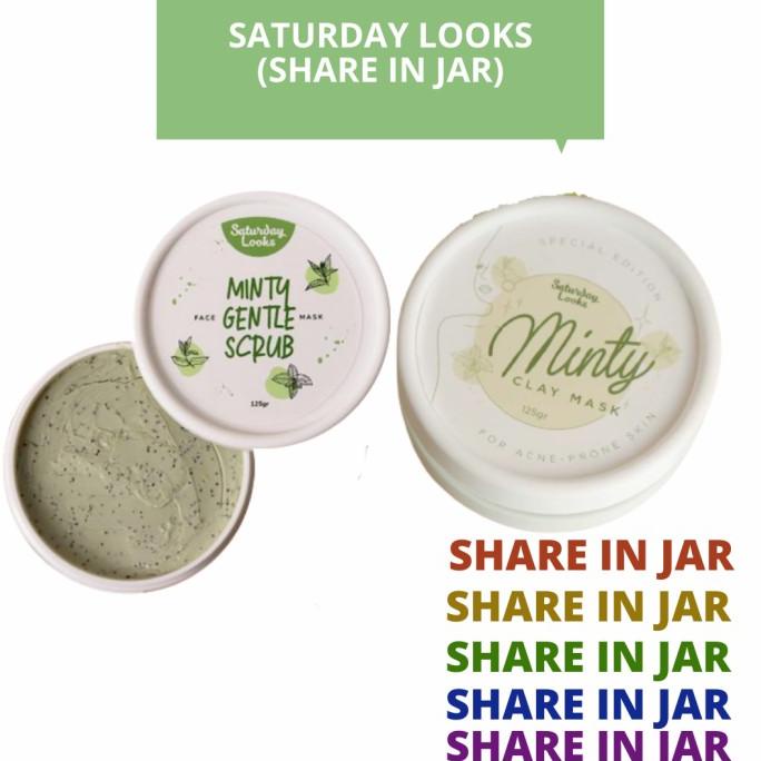 Jual SHARE IN JAR Saturday Looks Minty Gentle Scrub Clay Mask - Masker ...