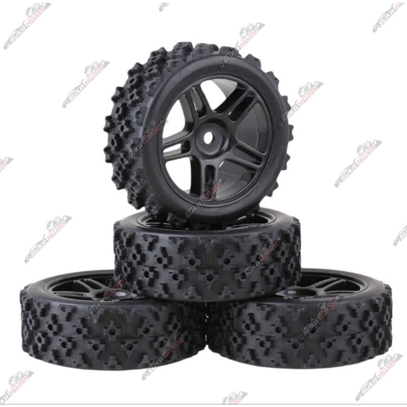 Jual 1pcs 1/10 Rally Tire + Wheels Offroad Ban LC Racing PTG ZD HSP ...