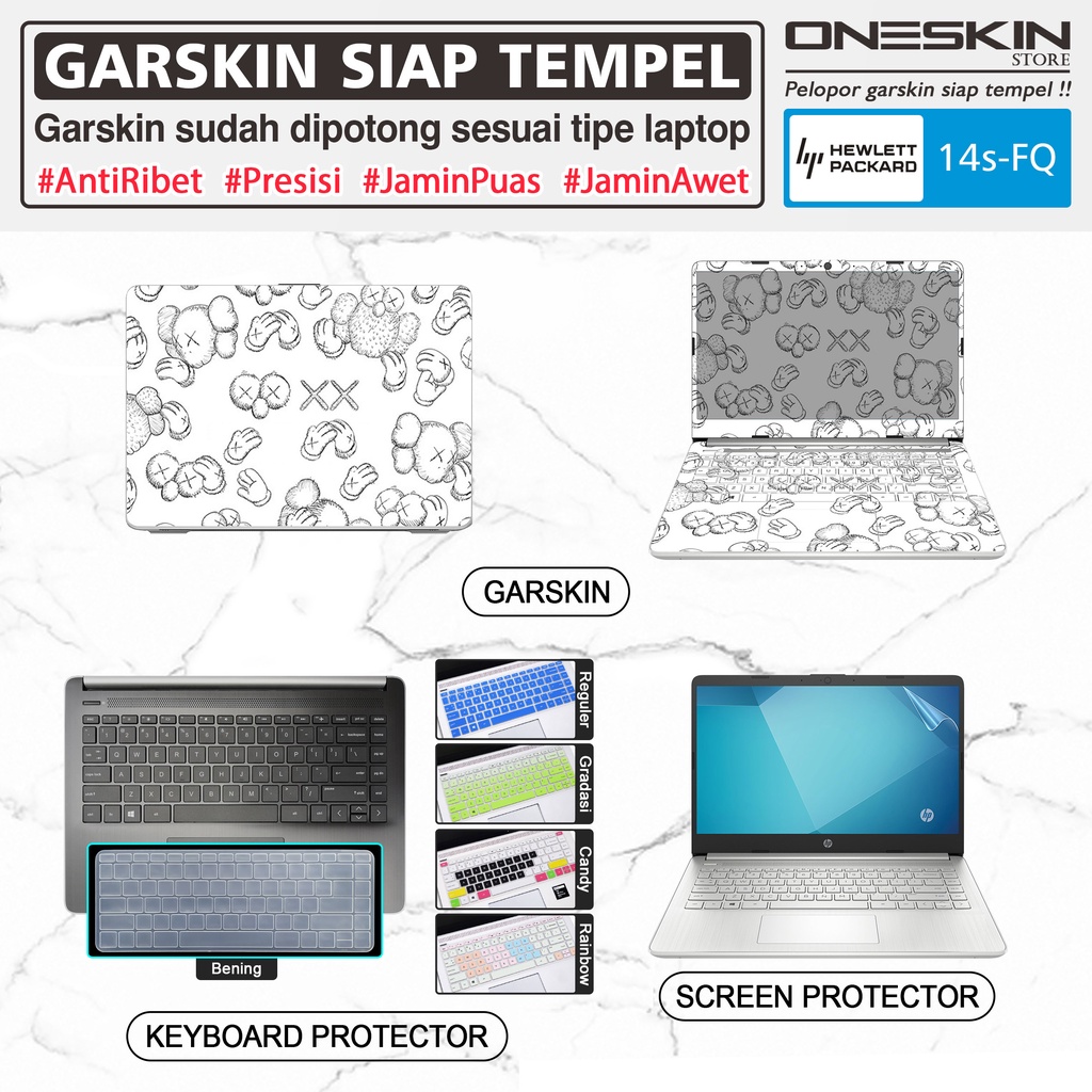 Jual Garskin Sticker Laptop Pelindung Screen Keyboard Protector HP 14sfq fq0557au fq0576au