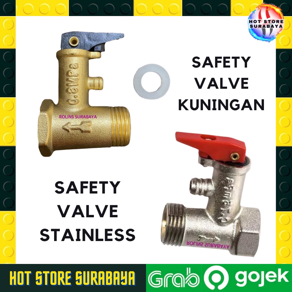 Jual Safety valve / klep water heater / klep pemanas air / stop kran