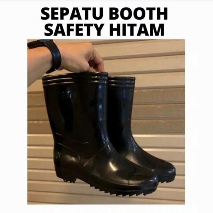 Jual SEPATU BOOTH SAFETY HITAM KARET MURAH | Shopee Indonesia