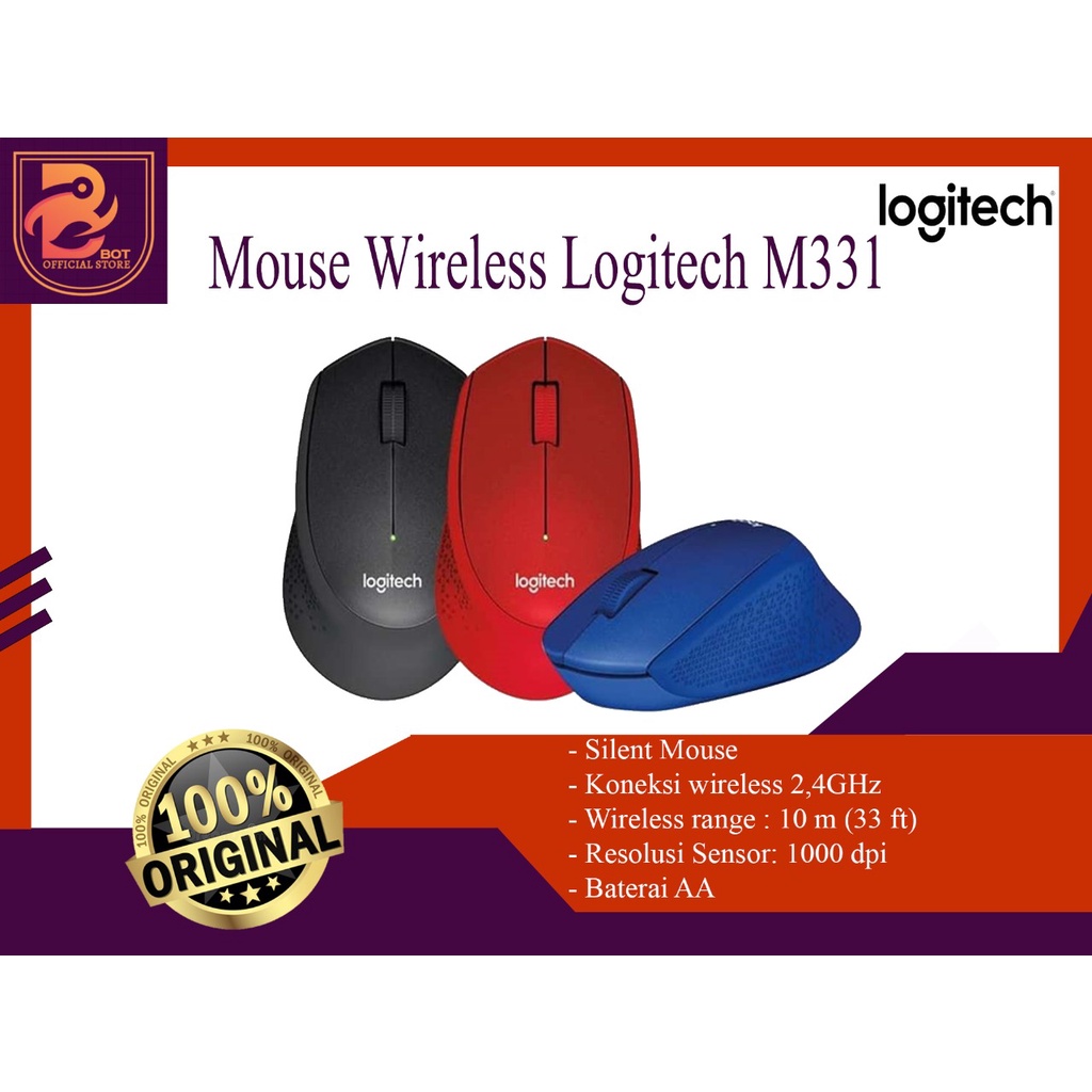 Jual Mouse Wireless Logitech M331 - Silent Plus Mouse Garansi Resmi 1 ...