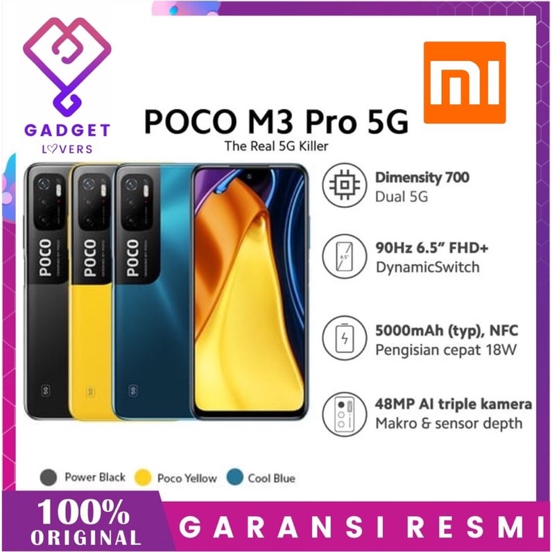 Jual Xiaomi Poco M3 Pro 5G 4GB + 64GB Garansi Resmi Xiaomi Indonesia ...
