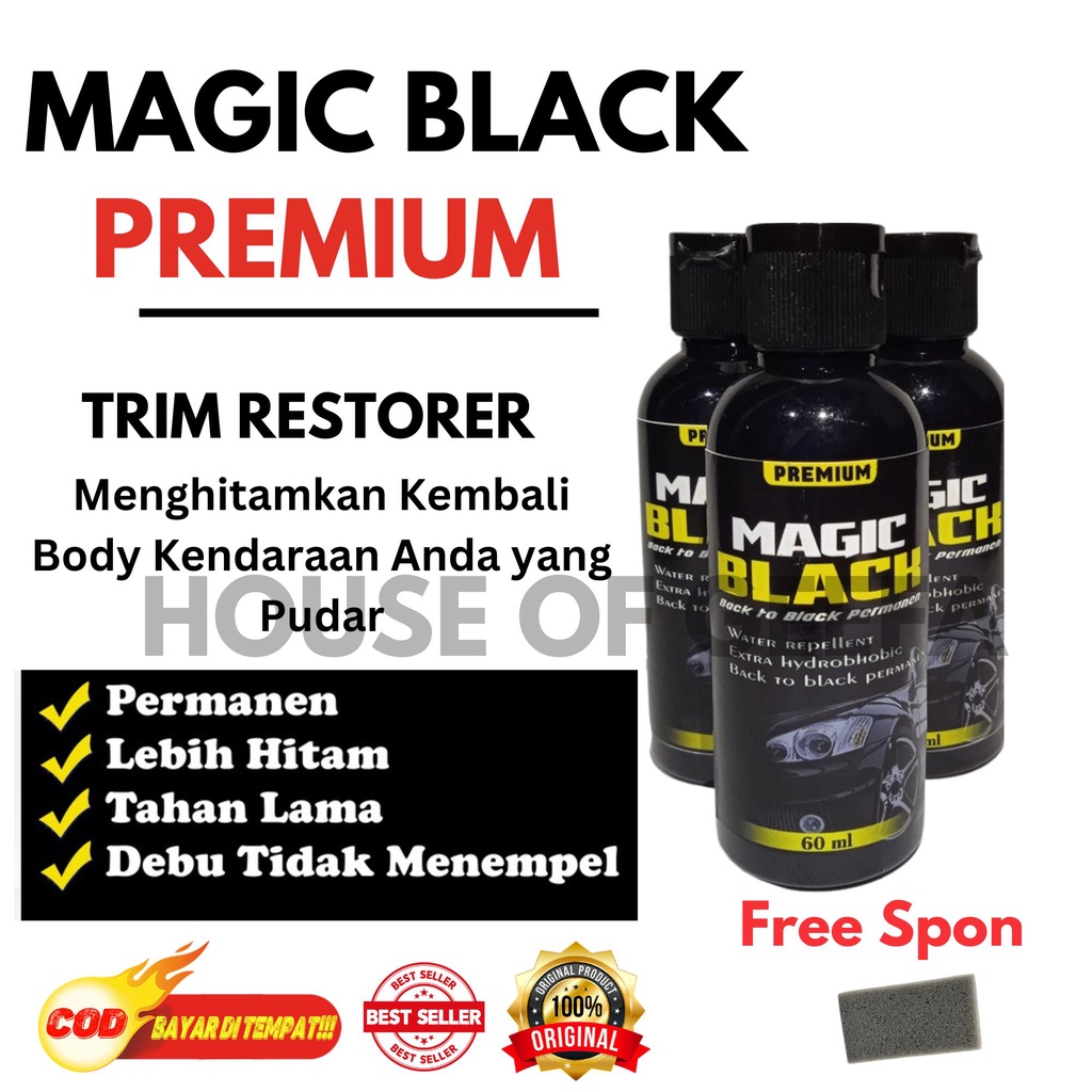 Jual Magic Black Premium 60ml Penghitam Body Motor Mobil Permanen, Trim ...