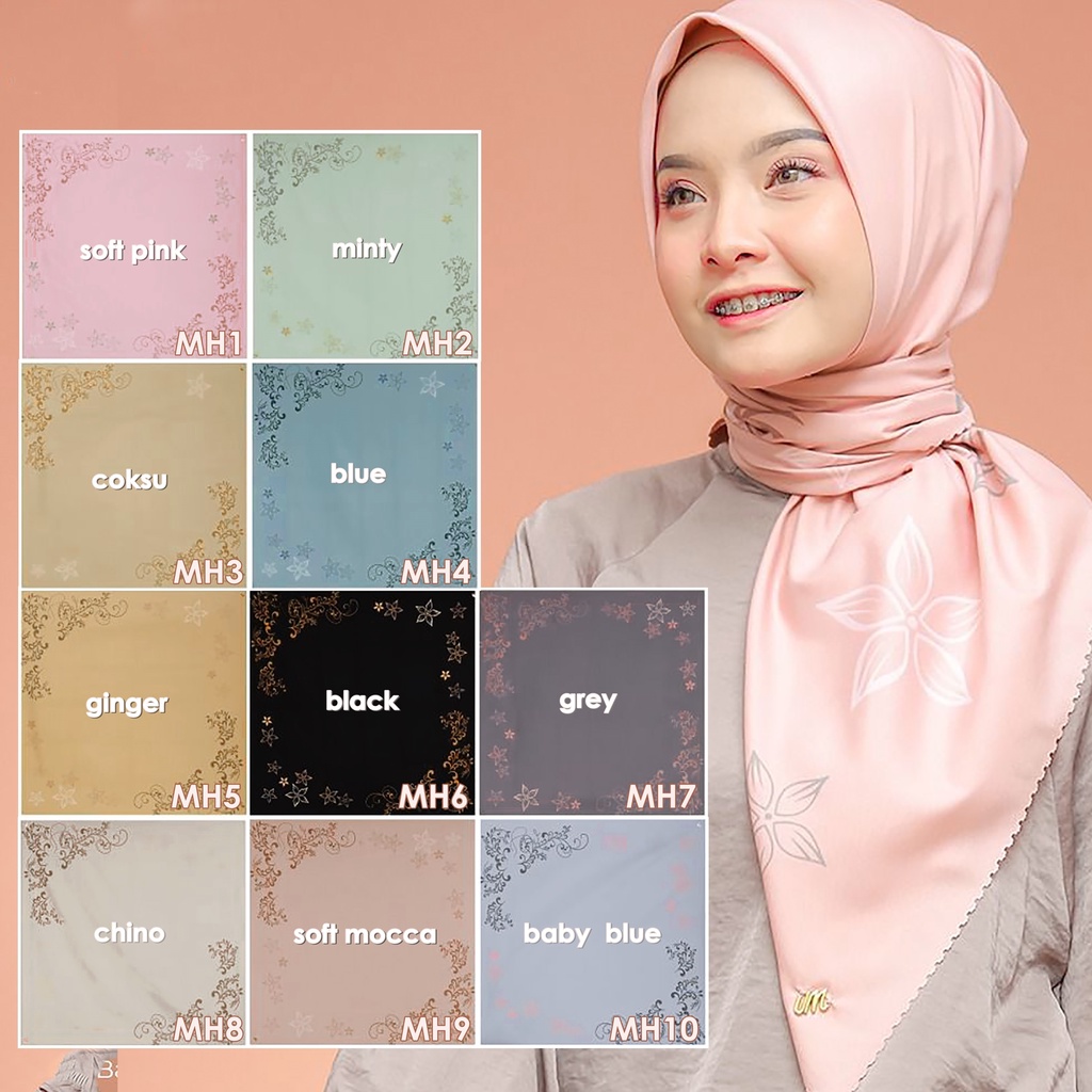 Jual Jilbab Motif Segiempat VOAL MIRACLE PRINT UMAMA Premium Kode MH ...