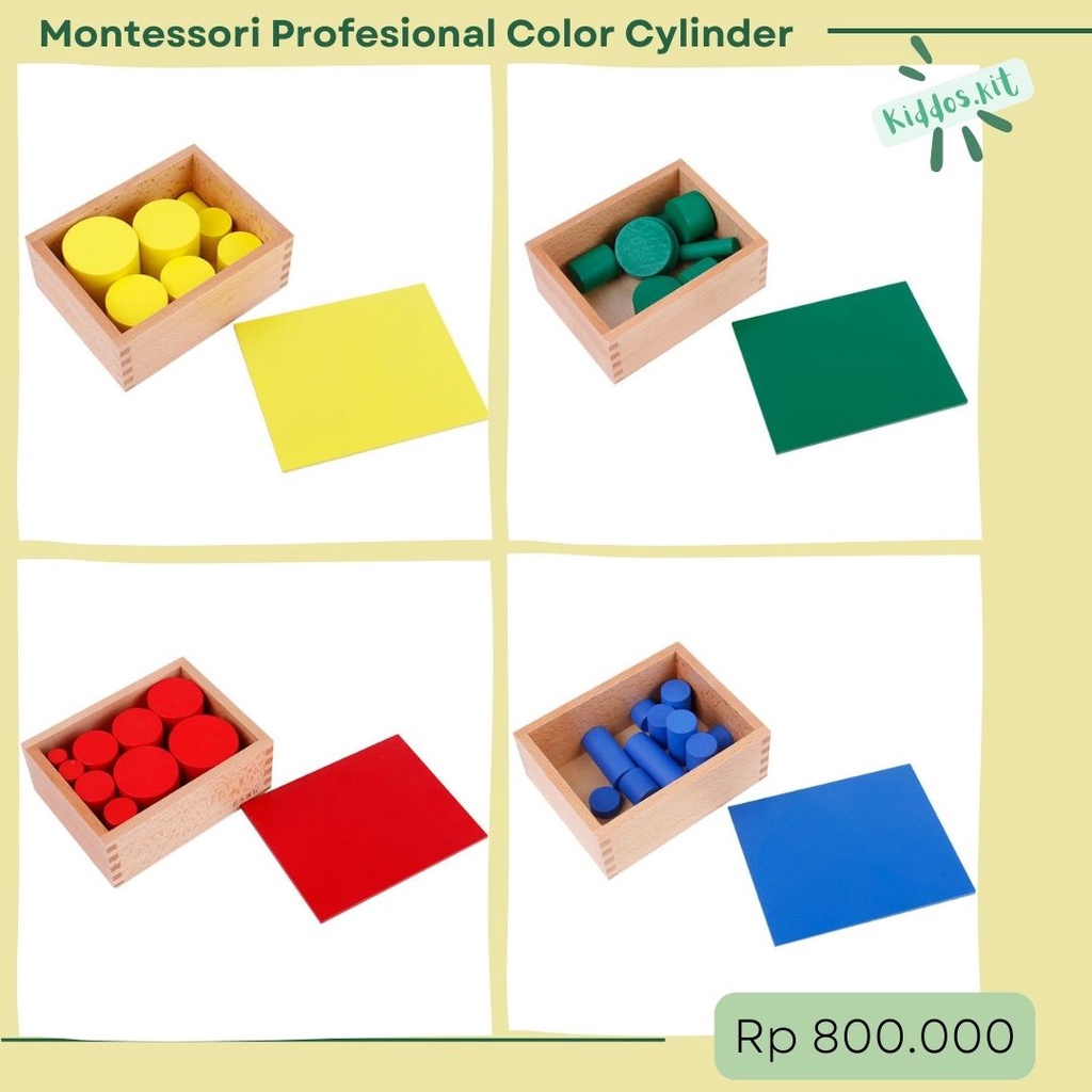 Jual Knobless Cylinder 4 Warna Lengkap (Mainan Montessori) | Shopee ...