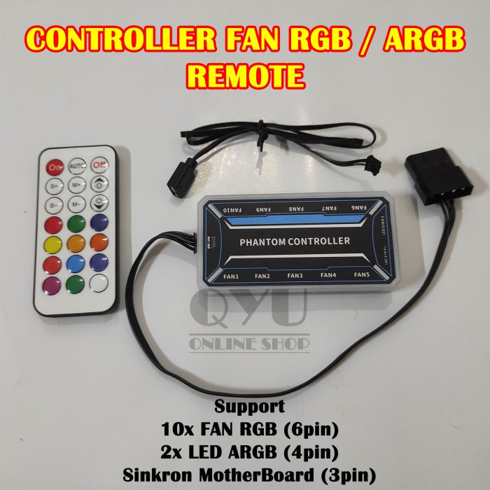 Jual Hari Ini Controller Fan Rgb 6 Pin Rf Remote Control Kipas Casing ...