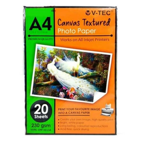 Jual V-TEC CANVAS TEXTURED PHOTO PAPER A4 / V-TEC KERTAS FOTO TEKSTUR ...