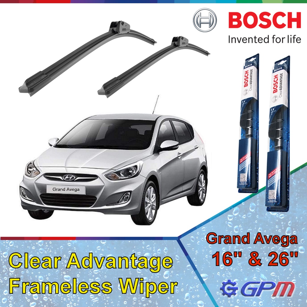 Jual Wiper Bosch Hyundai Grand Avega Frameless Bosch Clear Advantage Sepaket Shopee Indonesia