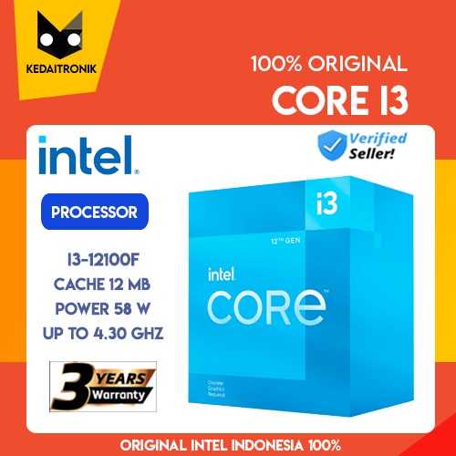 Jual NEW Intel Processor Core i3 12100F - LGA1700 CORE I3 4.30GHz ...