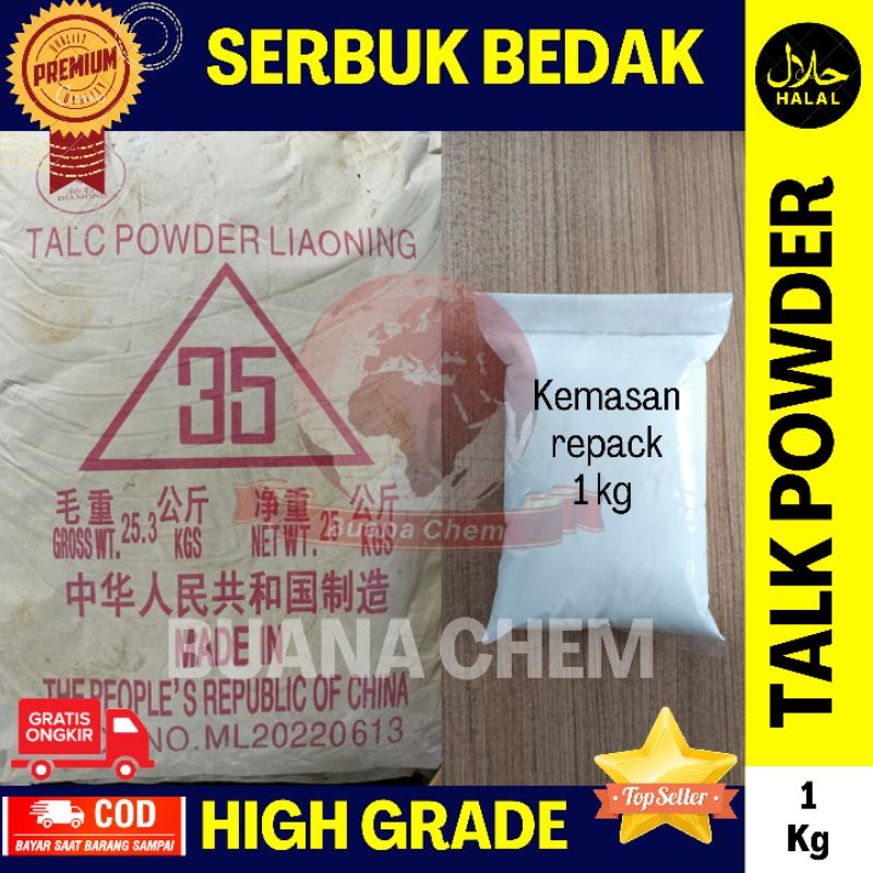 Jual Talc Powder Liaoning Resin 1kg / Talk / Talek / Talcum / Bedak ...