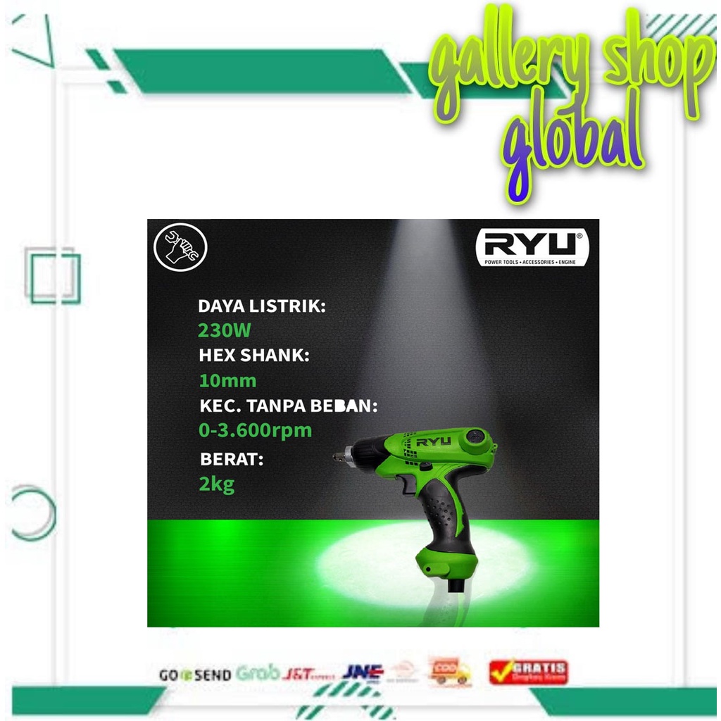 Jual RYU IMPACT WRENCH RYU REW 10 ALAT BUKA BAUT ELEKTRIK LISTRIK ...