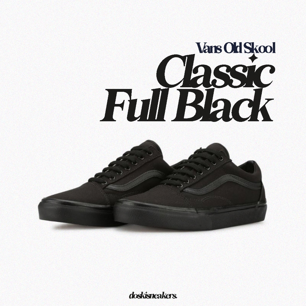 Jual Vans Old Skool Classic Full Black Original BNIB Sneakers Casual ...