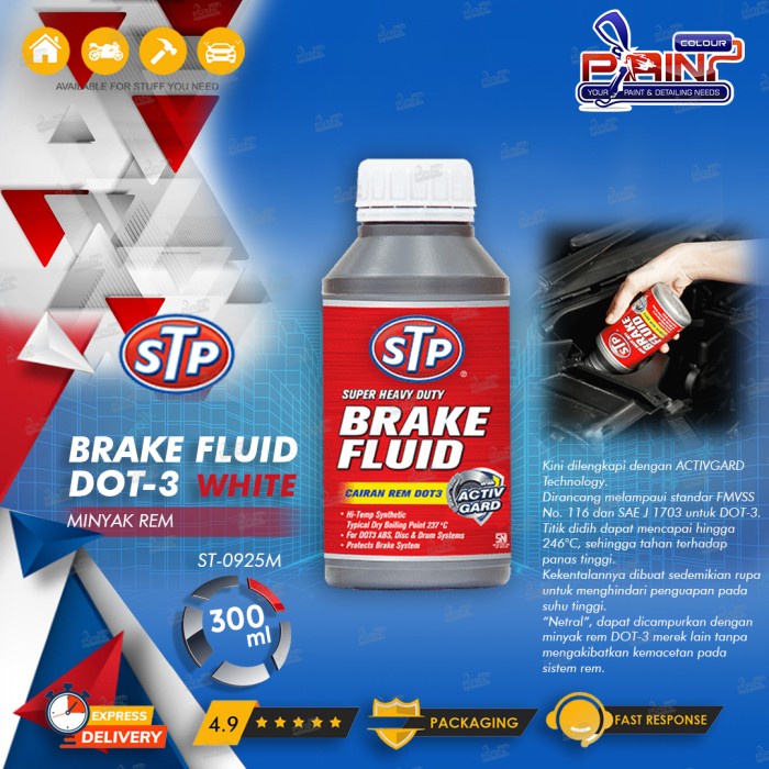 Jual STP Brake Fluid (Cairan Minyak Rem) DOT 3 Mobil Motor 300 Ml PUTIH ...