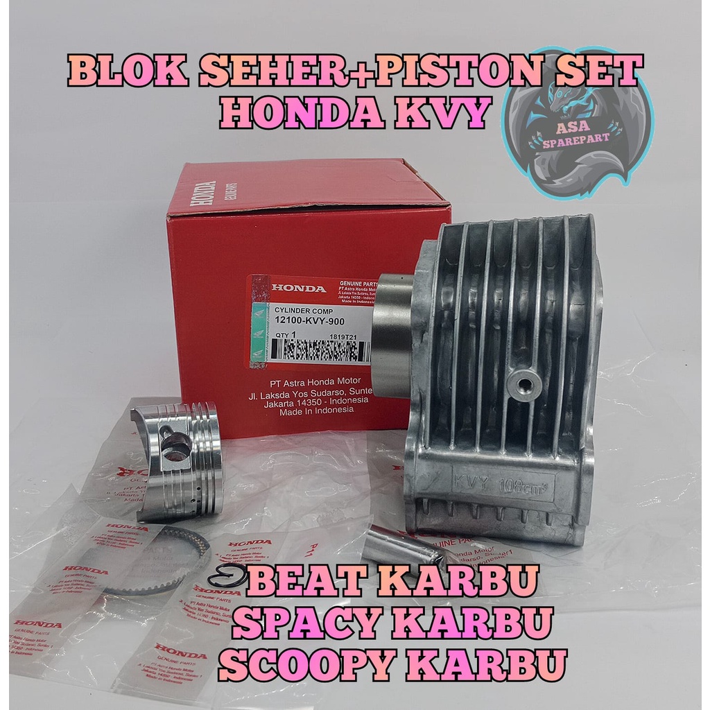 Jual Blok Seher Set Kvy Asli Original Honda Motor Beat Karbu Spacy Karbu Scoopy Karbu Block