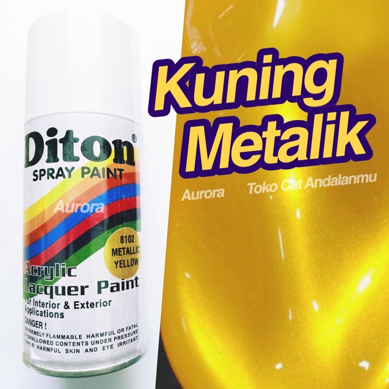 Jual Diton 8102 Metallic Yellow 300ml Kuning Metalik cat semprot motor ...