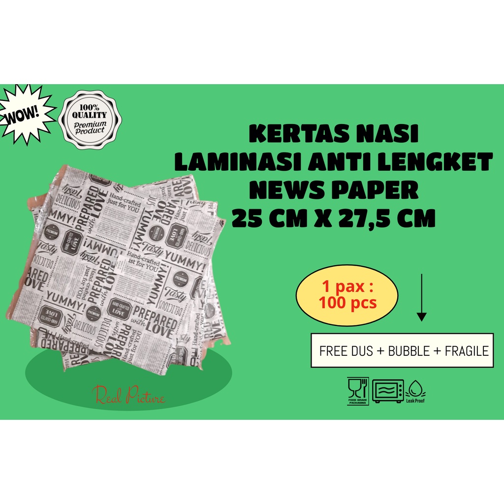 Jual Kertas Nasi Wrap Paper Motif 25 X 27 5 Cm Isi 100 Pcs Shopee Indonesia