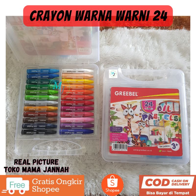 Jual Crayon 18 Warna Crayon Oil Pastel Greebel TiTi Joyko Crayon 36
