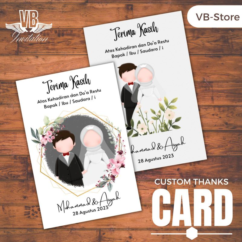 Jual Kartu Ucapan Pernikahan Custom Rustic Unik Mewah Elegant | Shopee