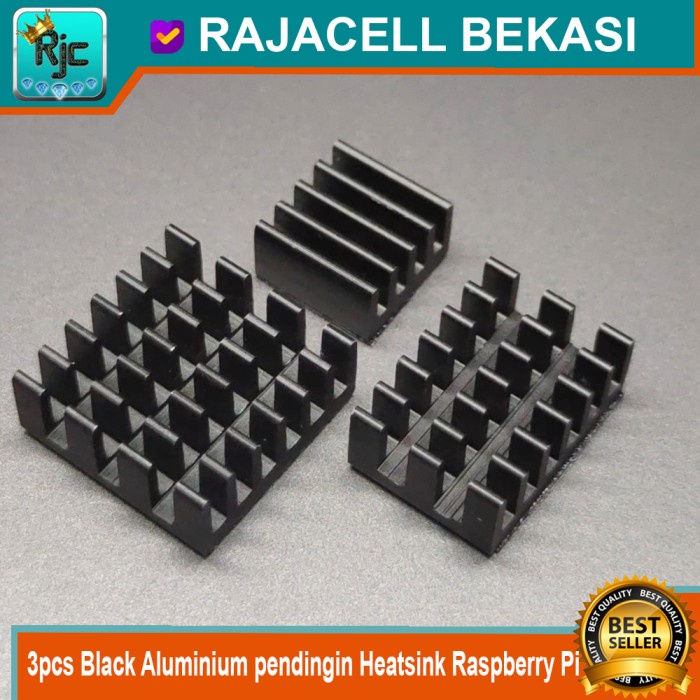 Jual 3pcs Black Aluminium Heatsink pendingin heat sink Raspberry Pi 4 B ...