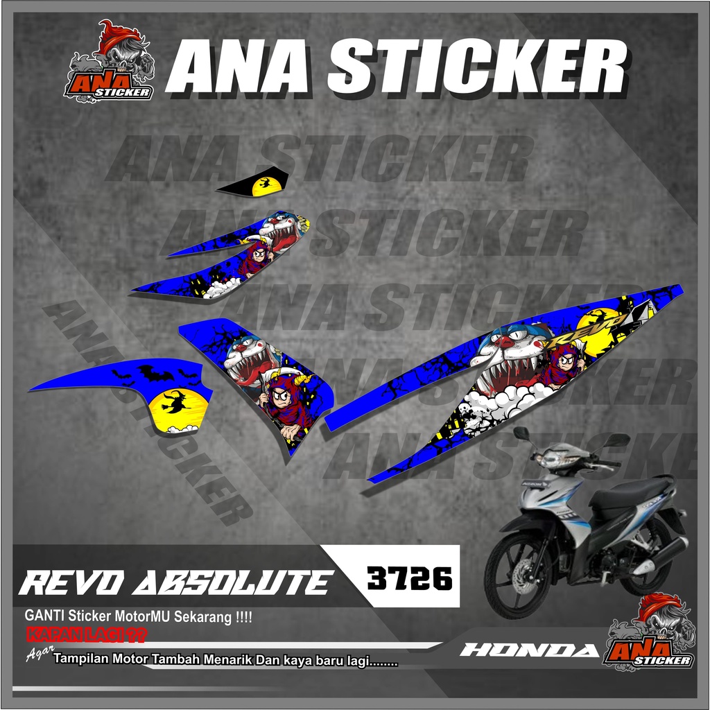 Jual 3726 Sticker Striping Variasi Honda REVO ABSOLUTE List DORAEMON ...
