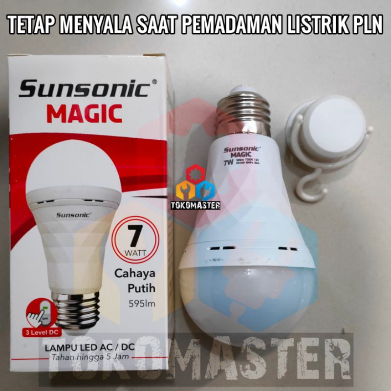 Jual Lampu Bohlam Emergency Magic Sunsonic Led Putih Terang Shopee