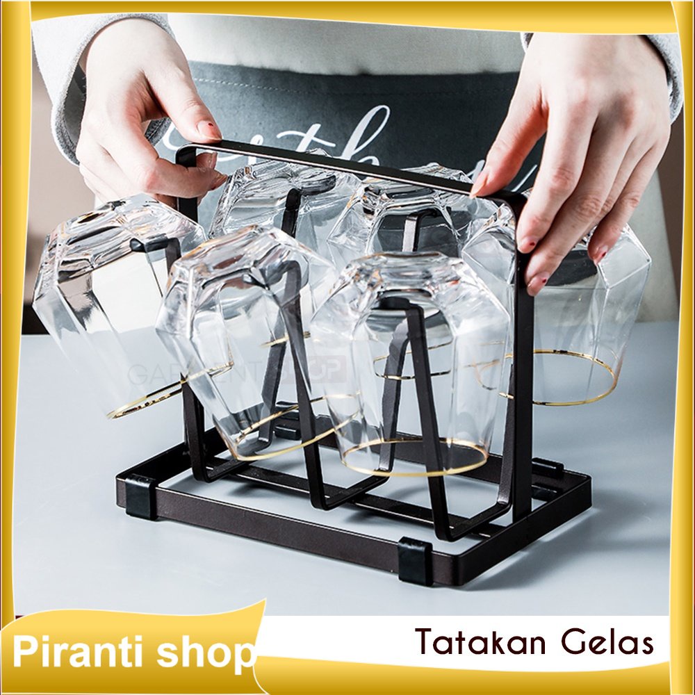 Jual Rak Gelas Tempat Cangkir Cup Holder Organizer Besi Anti Karat