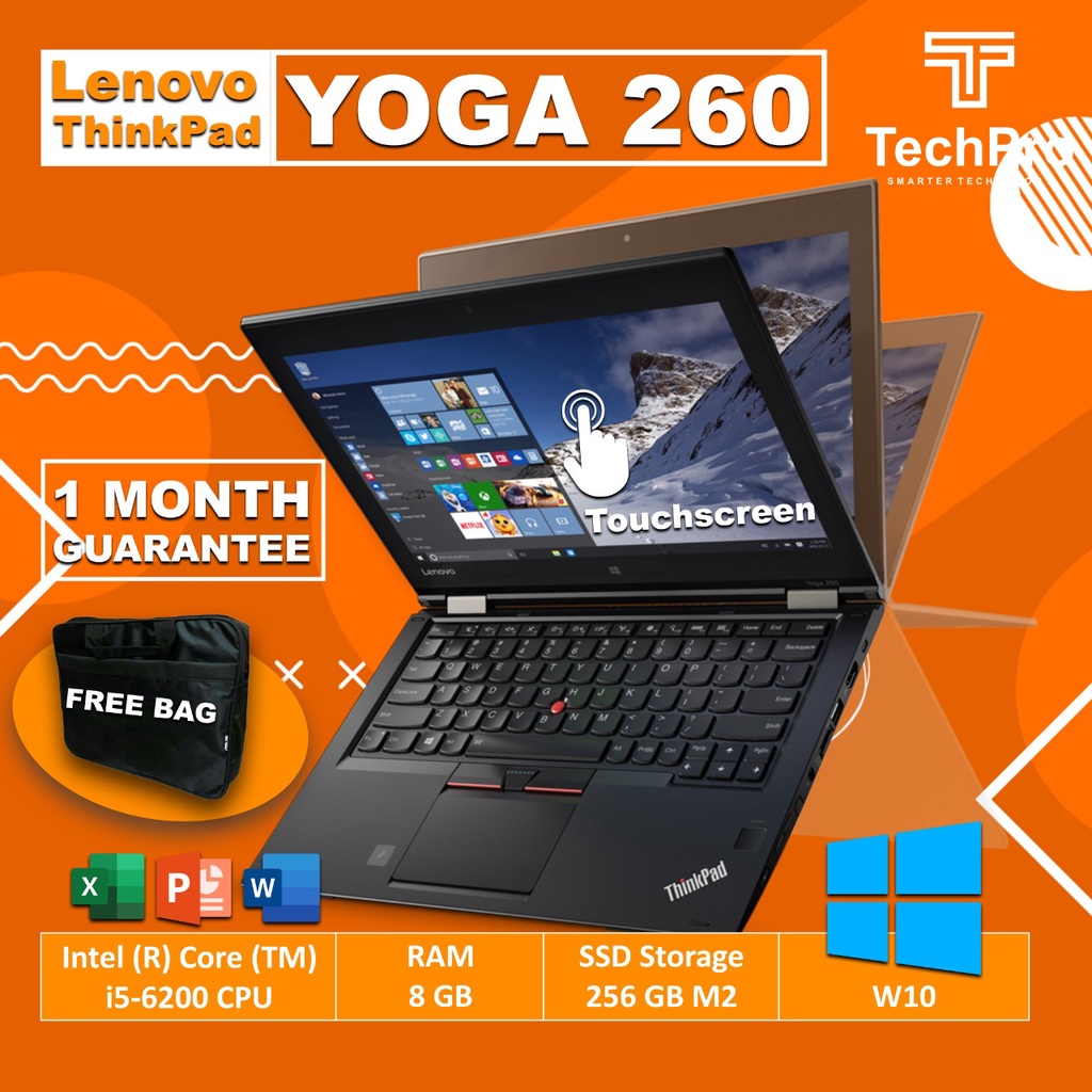 Jual LAPTOP LENOVO THINKPAD YOGA 260 INTEL CORE i5 GEN 6TH TOUCHSCREEN Cocok buat kantoran