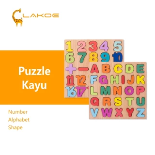 LAKOEOFFICIALMALL Mainan Jigsaw Puzzle Kayu Nomor 3D Wooden Toys