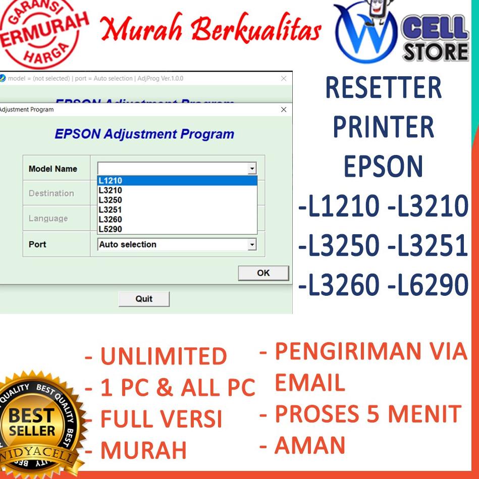 Jual Kode Z Software Resetter Reset Reseter Printer Epson L1210 L3210 L3250 L3251 2491