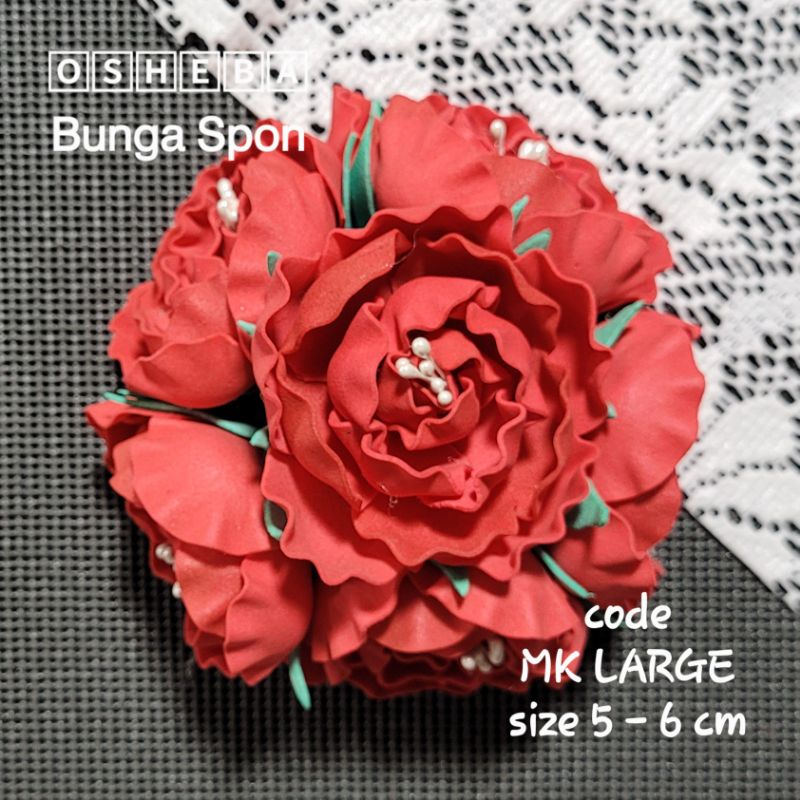 Jual osheba bunga spon MKL warna merah | Shopee Indonesia
