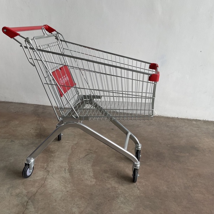 Jual Trolley Belanja Troli Supermarket 100 liter dengan Karet Pelindung