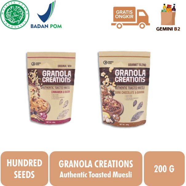 Jual Hundred Seeds Granola Creations / Healthy Granola 200gr HALAL