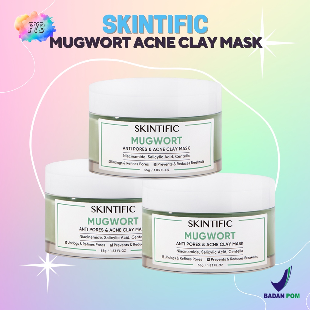 Jual Ready Skintific Mugwort Mask Anti Pores And Acne Clay Mask Pore Clarifying Mud Mask Wash 0047