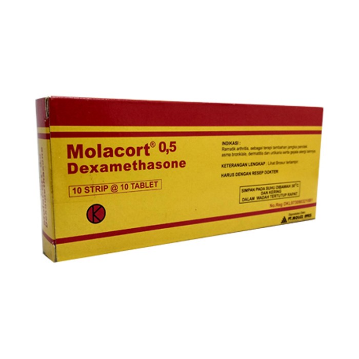 Jual MOLACORT 0,5 MG 1 STRIP 10 TABLET/DEXAMETHASONE/OBAT RADANG