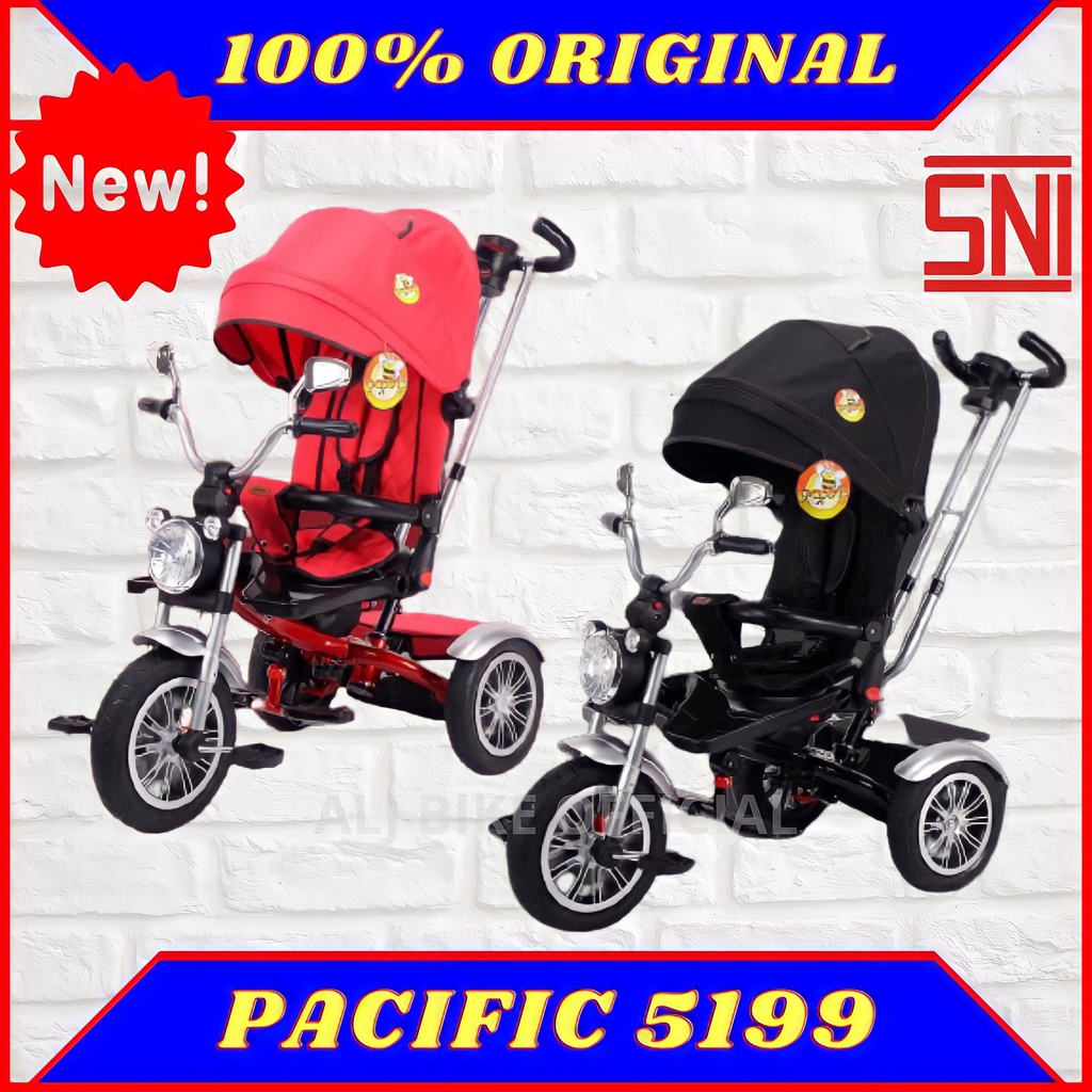 Jual ORIGINAL Sepeda Roda Tiga 3 Tricycle Pacific Tc 5199 Stroller Anak ...