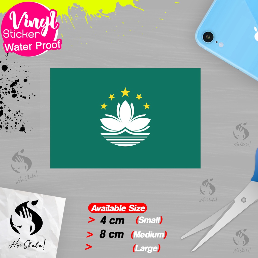 Jual Stiker Macau Sticker Vinyl Satuaan Motif Bendera Negara Dunia ...