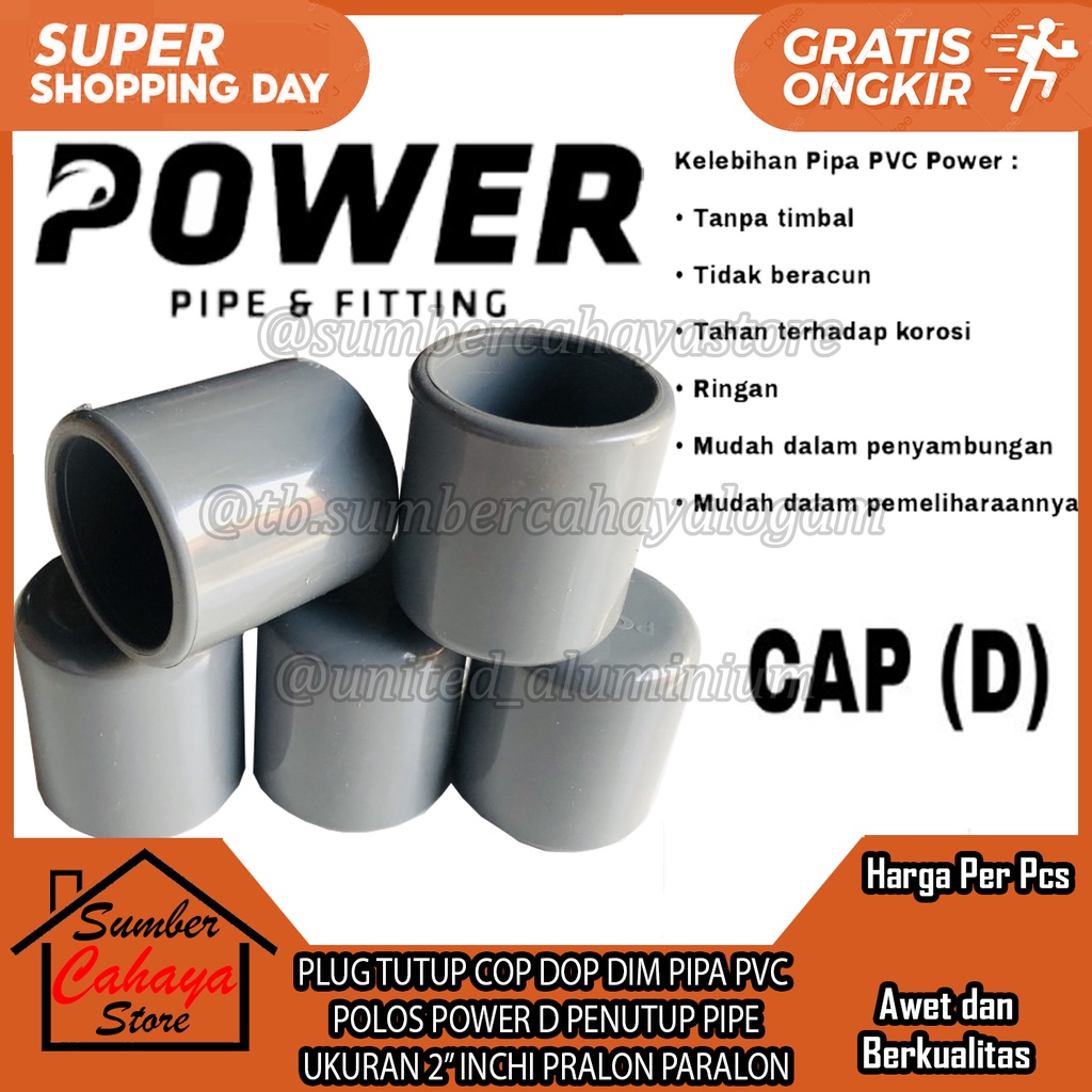 Jual PLUG PIPA D DOP CAP UKURAN 2