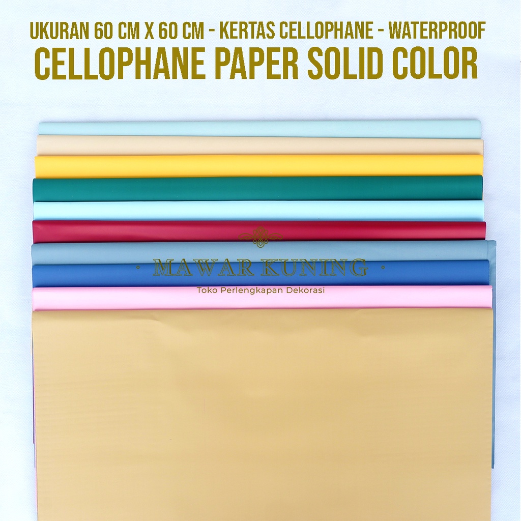 Jual [ 20 Lembar ] Cellophane Paper Solid Color / Kertas Wrapping Warna ...