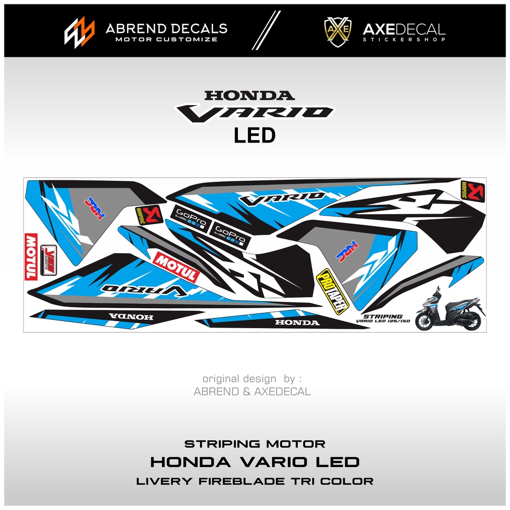 Jual STRIPING VARIO LED FIREBLADE RACING / STIKER MOTOR HONDA VARIO 150 ...