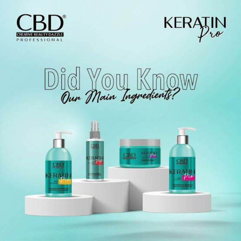 Jual CBD Keratin Pro Series Hair Mask Shampoo Conditioner Kemasan 250ml ...