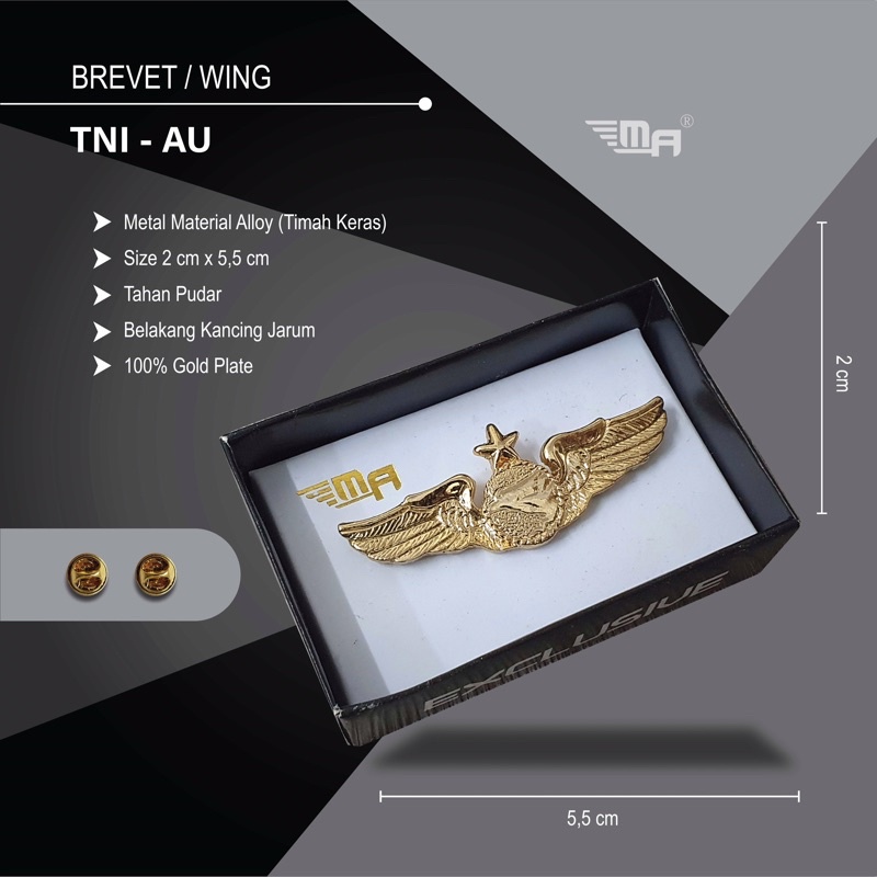 Jual WING TNI AU PDH BRIVET BREVET PIN TNI AU | Shopee Indonesia