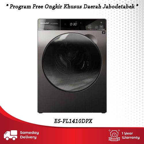 Jual Sharp K-Pro 10.5 kg Front Loading Washing Machine ES-FL1410DPX ...