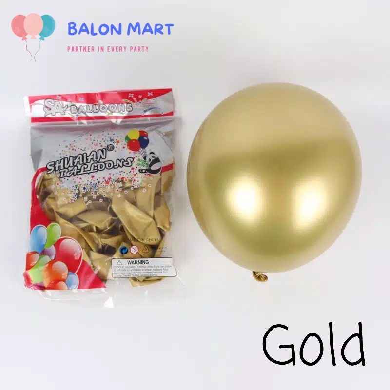 Jual Grosir Balon Latex Chrome Double Metallic Inch Pack Isi Shopee Indonesia