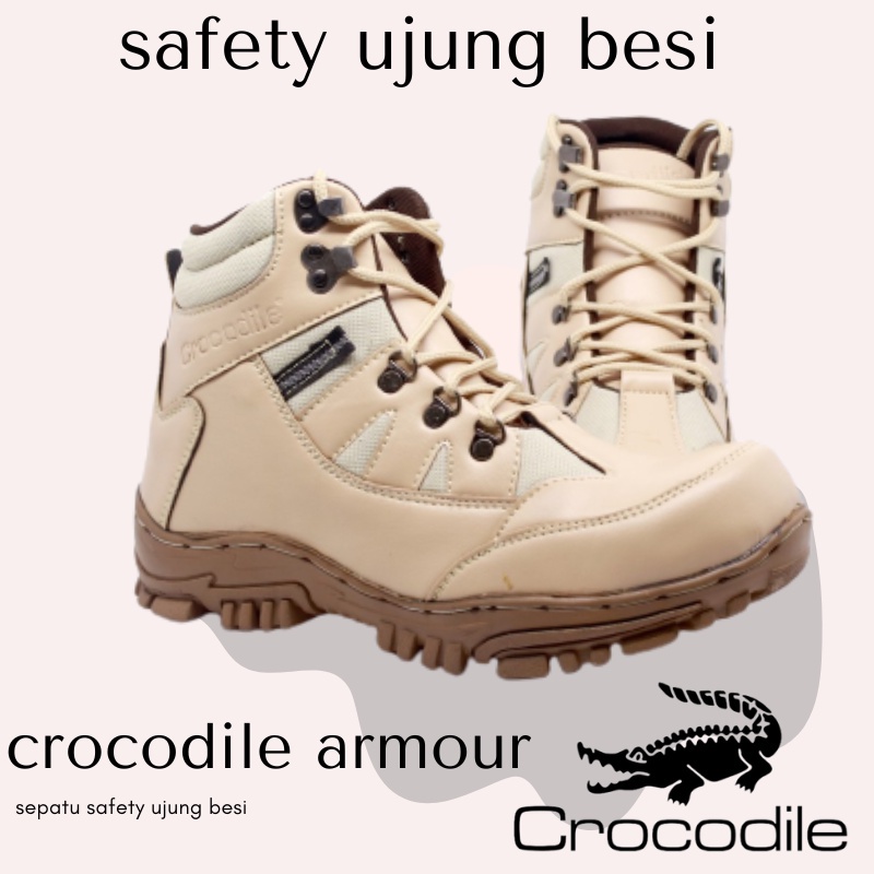 Jual Bisa Cod Sepatu Boots Safety Pria Crocodile Armor Sepatu Septi Ujung Besi Kerja Proyek